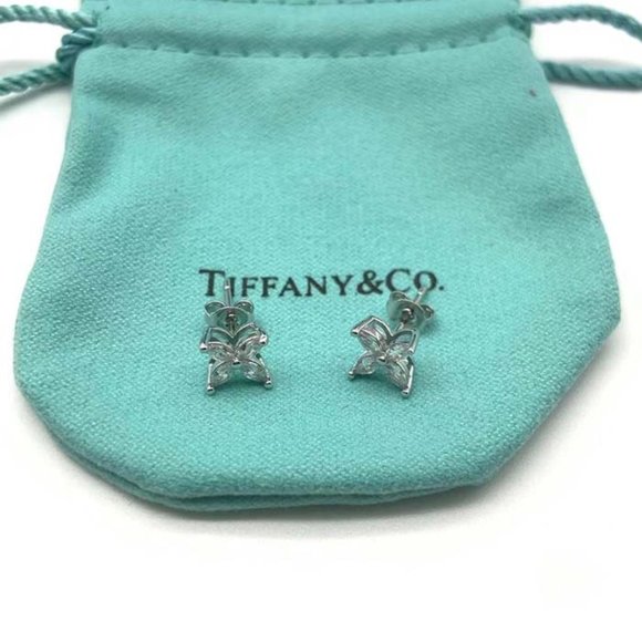 Tiffany & Co. Jewelry - Tiffany Victoria Platinum And Marquise Diamond Stud Earrings